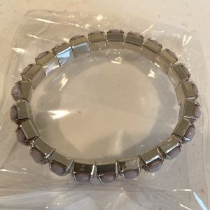 Lavender and Silver Stretch Bracelet